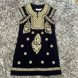 Roller Rabbit Girls Faith Dress Navy/Gold 8